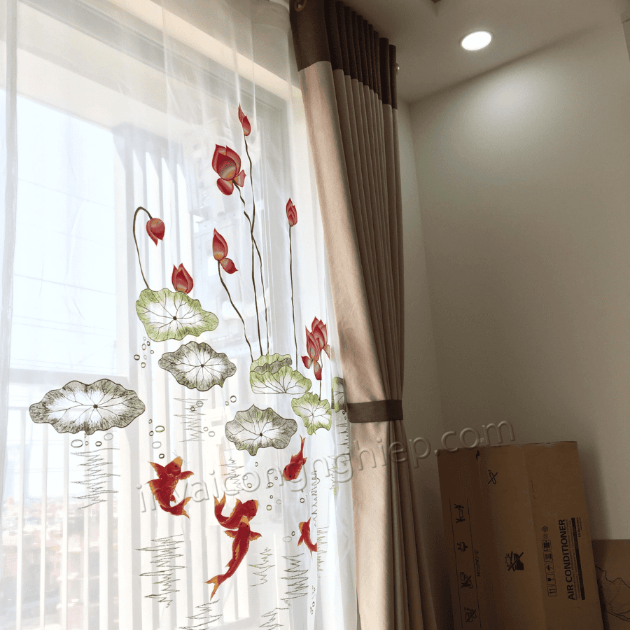 in rèm cửa phong cảnh